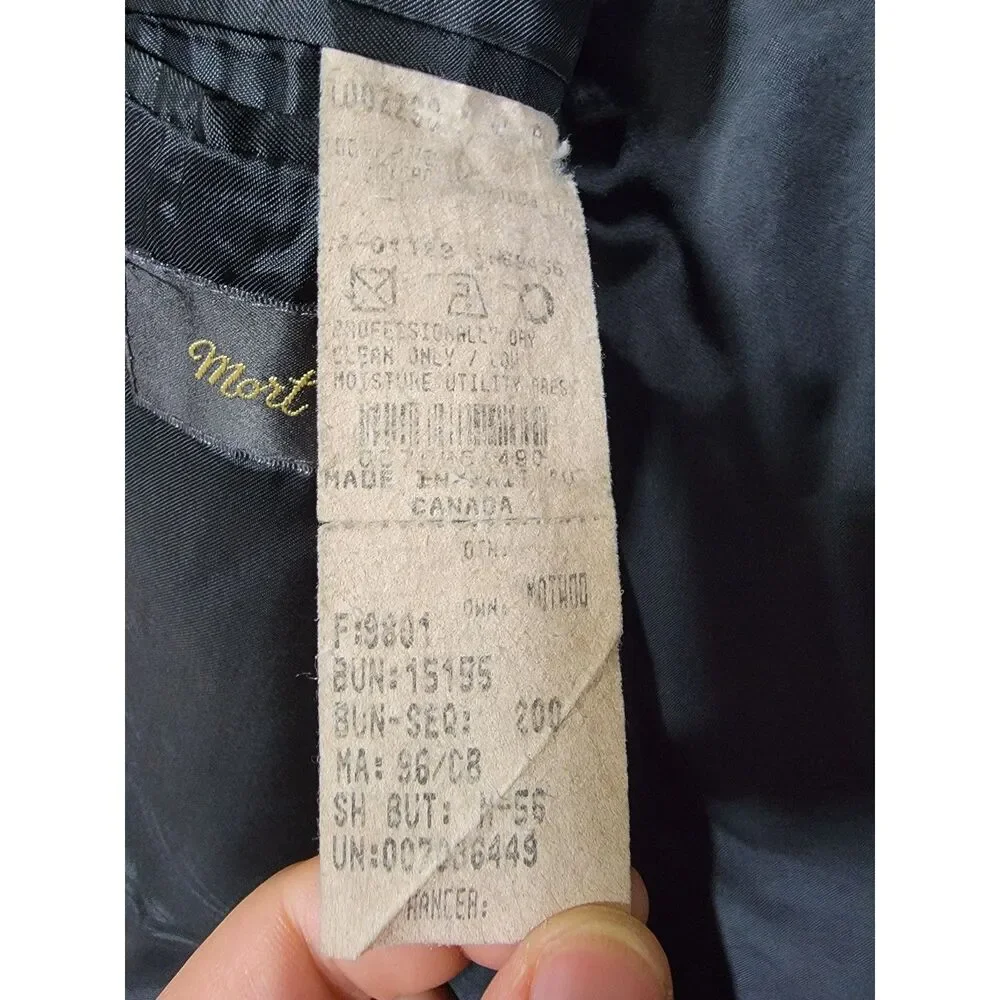 Vintage Mort Wallin Suede Men's Navy Suit Jacket Sport Coat Blazer - 42R - Picture 9 of 10